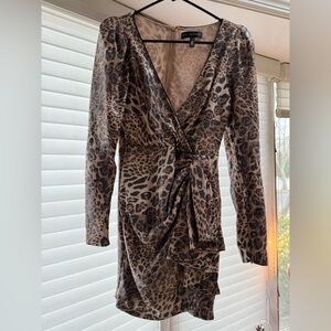 Animal Print Long Sleeve Dress